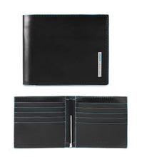 Carica l'immagine nel visualizzatore di Gallery, Portafogli in pelle con fermasoldi Bluesquare Piquadro nero