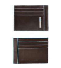Carica l'immagine nel visualizzatore di Gallery, Bustina porta carte di credito in pelle Blue Square Piquadro mogano