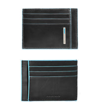 Carica l'immagine nel visualizzatore di Gallery, Bustina porta carte di credito in pelle Blue Square Piquadro nero
