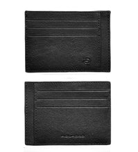 Carica l'immagine nel visualizzatore di Gallery, Bustina porta carte di credito in pelle Blacksquare Piquadro NERO