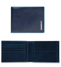 Carica l'immagine nel visualizzatore di Gallery, Portafoglio uomo con portaspicci in pelle Bluesquare Piquadro blu