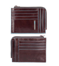 Carica l'immagine nel visualizzatore di Gallery, Bustina portamonete, documenti e carte di credito Blue Square Piquadro mogano