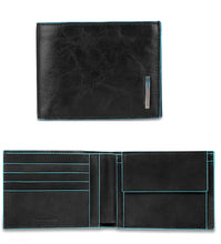 Carica l'immagine nel visualizzatore di Gallery, Portafoglio uomo con portaspicci in pelle Bluesquare Piquadro nero