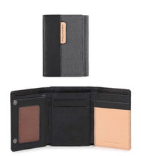 Carica l'immagine nel visualizzatore di Gallery, Portafoglio verticale a libretto in tessuto e pelle Blade Piquadro grigio