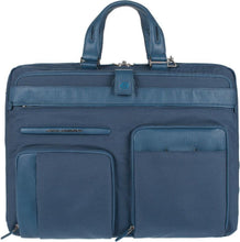 Carica l'immagine nel visualizzatore di Gallery, Borsoncino cartella in tessuto Piquadro blu