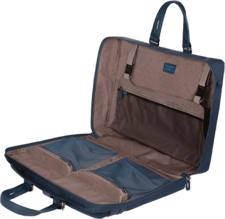 Borsoncino cartella in tessuto Piquadro blu