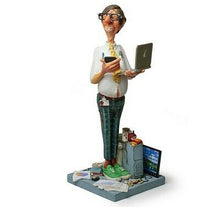 Carica l'immagine nel visualizzatore di Gallery, Scultura in resina Polystone Guillelmo Forchino "The computer Expert"