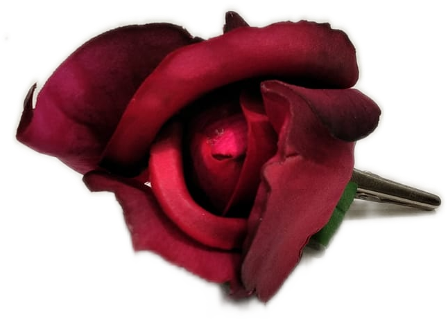 Rosa artificiale con fermaglio a clip "Burgundy" Jordan bocciolo