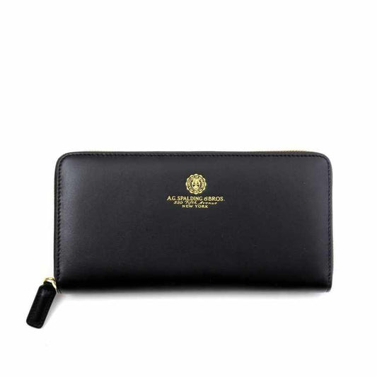 Portafogli a due comparti in pelle con zip Spalding & Bros (disponibile in due varianti)
