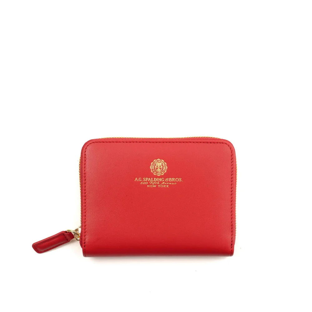 Portafogli piccolo a due comparti in pelle con zip Spalding & Bros (disponibile in due varianti)