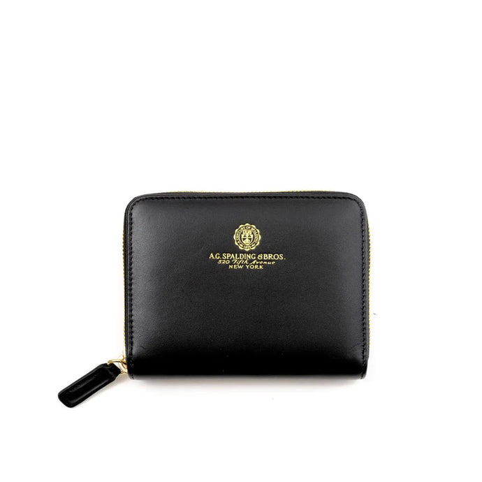 Portafogli piccolo a due comparti in pelle con zip Spalding & Bros (disponibile in due varianti)
