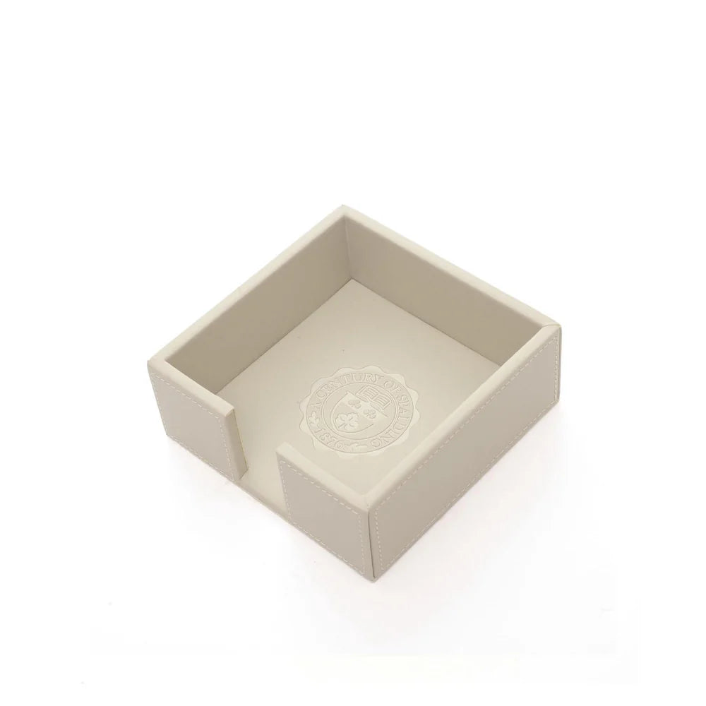 Porta notes quadrato in pelle rigenerata"Off White Desk" A.G. Spalding & Bros
