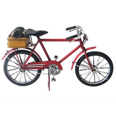Modellino in latta dipinta "Bicicletta con cestino"