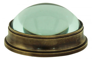 Bussola in ottone anticato con vetro a cupola