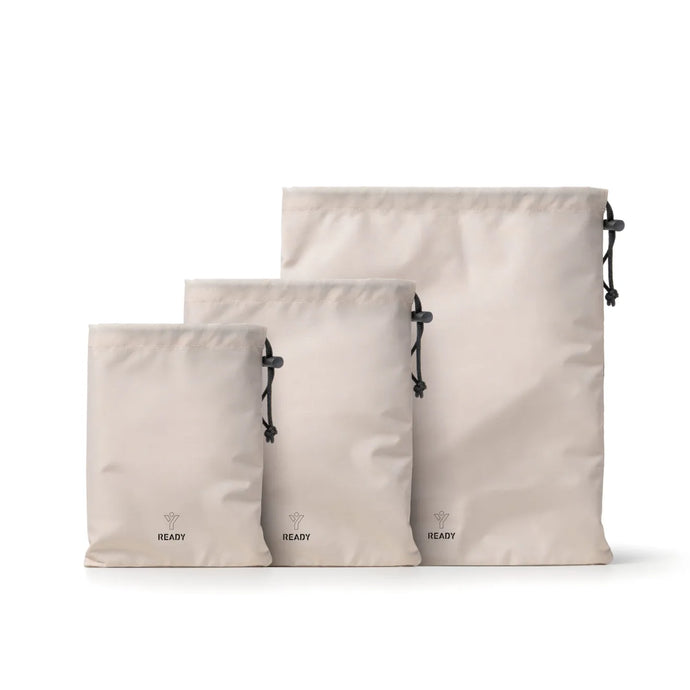 Set 3 sacche da viaggio con coulisse 