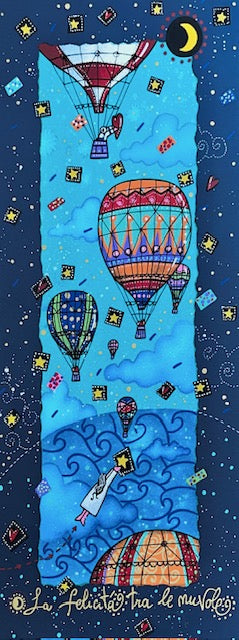 Grafica di Andrea Agostini 'La felicità tra le nuvole'