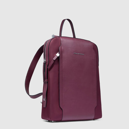 Zaino donna porta pc 14" in tessuto e pelle "Lyra" Piquadro