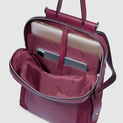 Zaino donna porta pc 14" in tessuto e pelle "Lyra" Piquadro