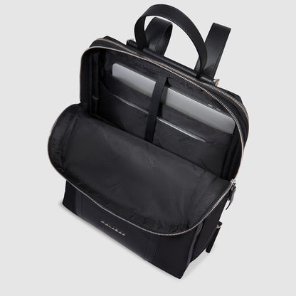 Zaino donna porta pc 15,6" espandibile in tessuto e pelle "Lyra" Piquadro"