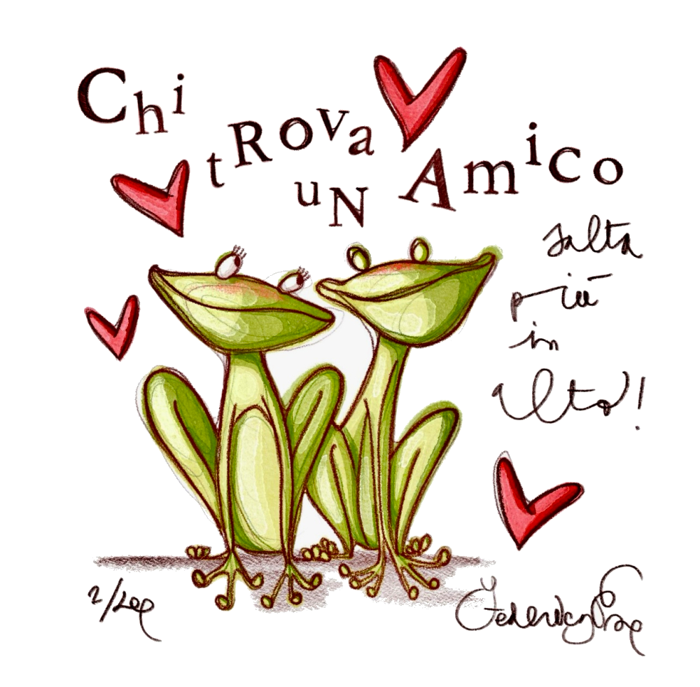 Grafica di Federica Porro: "Chi trova un amico salta più in alto"