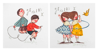 Grafica di Federica Porro "Gemelli" (lui/lei)