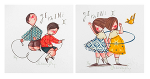 Grafica di Federica Porro "Gemelli" (lui/lei)