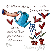 Carica l'immagine nel visualizzatore di Gallery, Grafica di Federica Porro: "L'amicizia è un giardino dove crescono pensieri felici"
