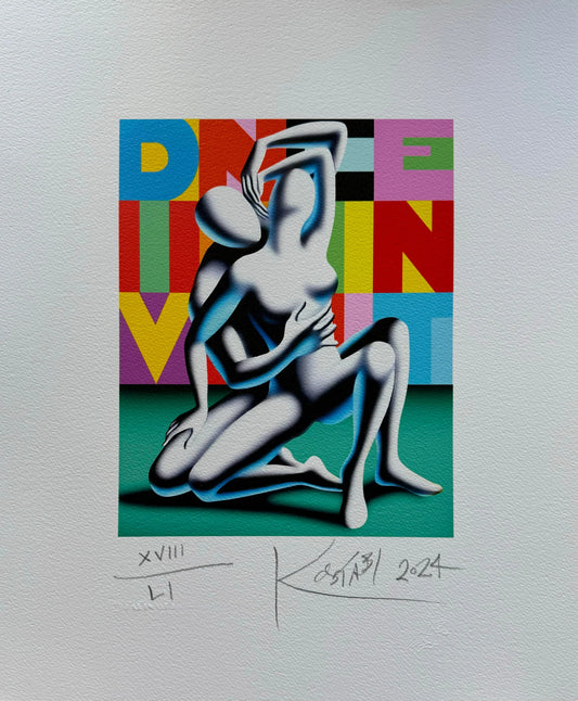 Grafica incorniciata di Mark Kostabi:"Love Letters"