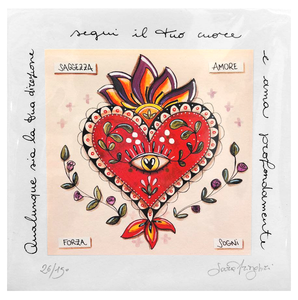 Grafica di Sara Aringhieri "Segui il tuo cuore"