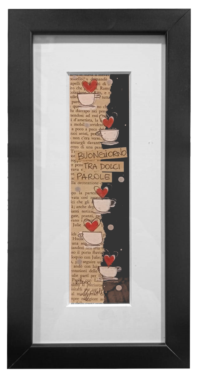 Grafica incorniciata di Lola Martini "Buongiorno tra parole dolci"