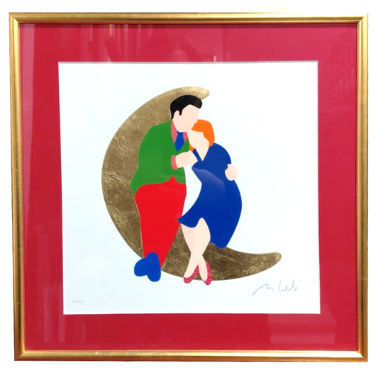 Grafica incorniciata di Marco Lodola: "Honey moon"