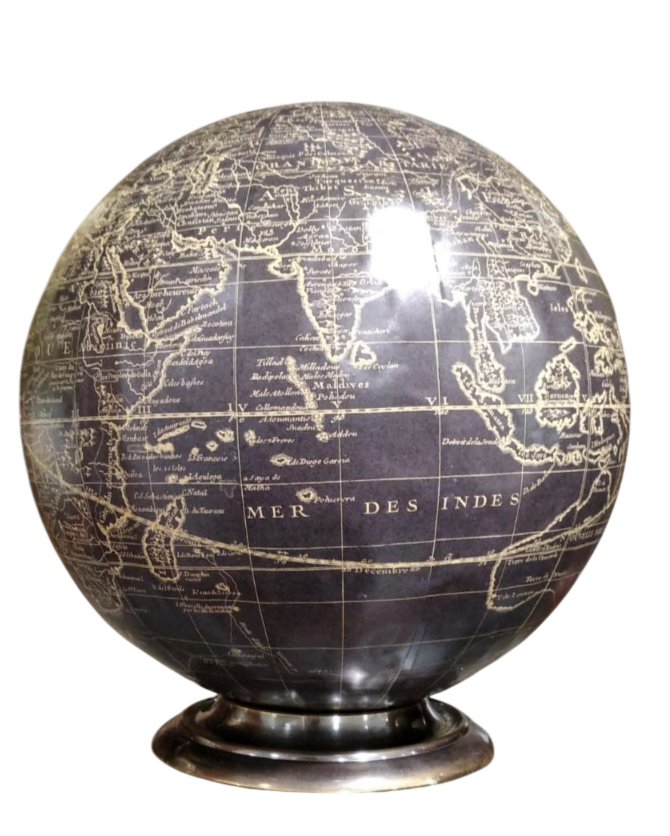 Mappamondo con base in bronzo 