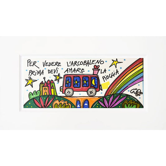 Grafica di Wallas: "Per vedere l'arcobaleno prima devi amare la pioggia"