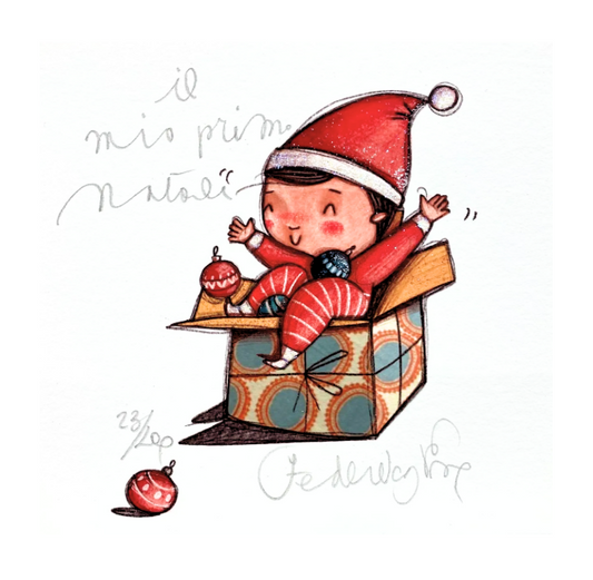 Grafica di Federica Porro "Il primo natale" (maschietto)