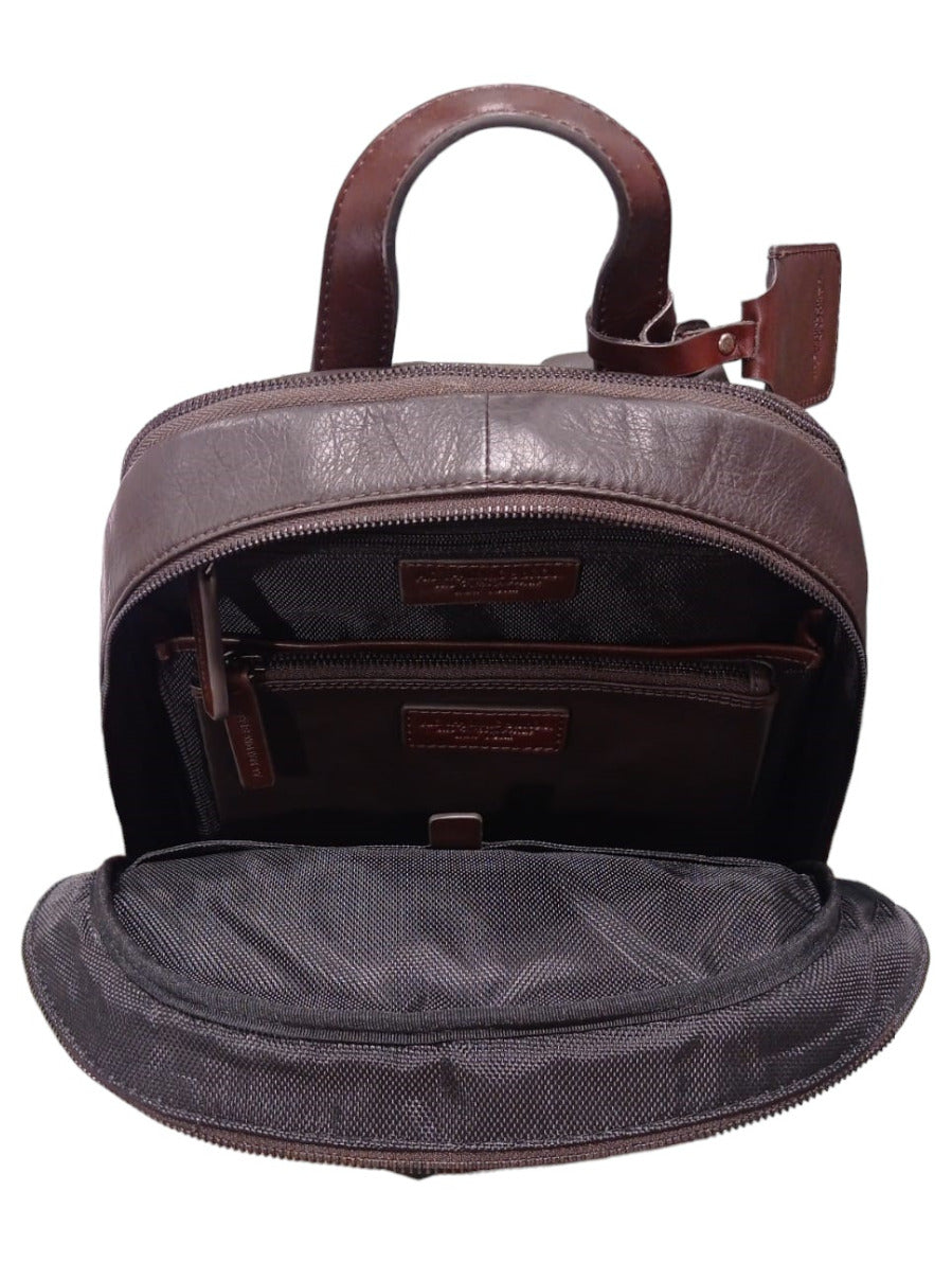 Zaino portacomputer 15.6"  in pelle con astuccio rimovibile "Large New York" A.G. Spalding & Bros  testa di moro