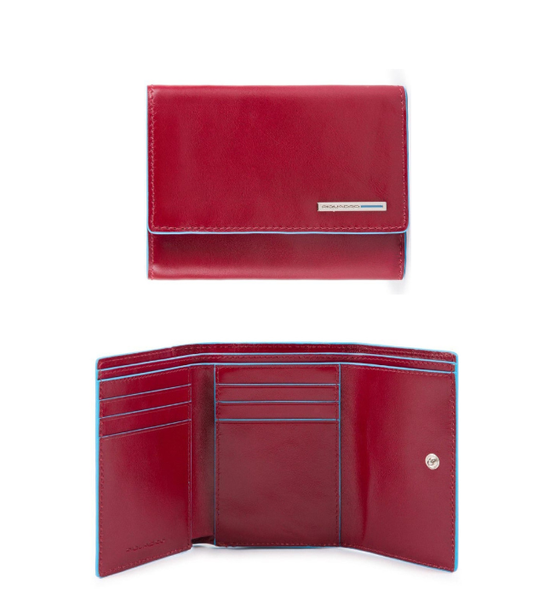 Portafogli donna piccolo in pelle con patta e RFID Bluesquare Piquadro