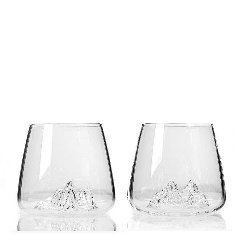 Set due bicchieri da whisky "Topographic: Tre Cime di Lavaredo & Monte Rosa"