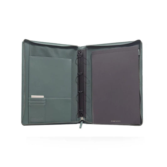 Portablocco in ecopelle con anelli asportabili verde inglese "Digit Evo" Greenwitch