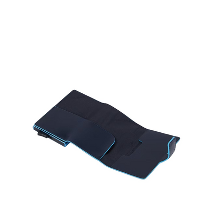 Porta carte di credito in pelle e metallo con RFID Bluesquare  blu