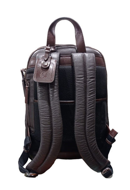 Zaino portacomputer 15.6"  in pelle con astuccio rimovibile "Large New York" A.G. Spalding & Bros  testa di moro