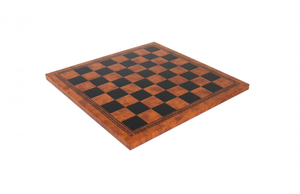 Scacchiera in similpelle 40x40 con scacchi in legno di palissandro intagliati