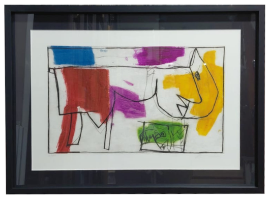 Grafica incorniciata di Gianfranco Asveri "Composizione"