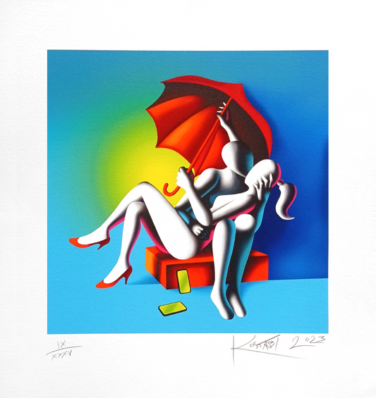 Grafica di Mark Kostabi:"Liberi dal mondo virtuale"