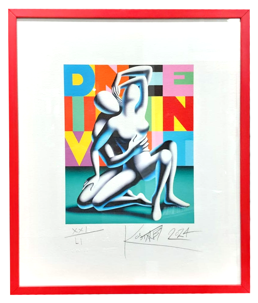Grafica incorniciata di Mark Kostabi:"Love Letters"