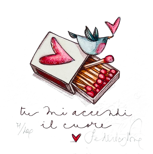 Grafica di Federica Porro: "Tu mi accendi il cuore"
