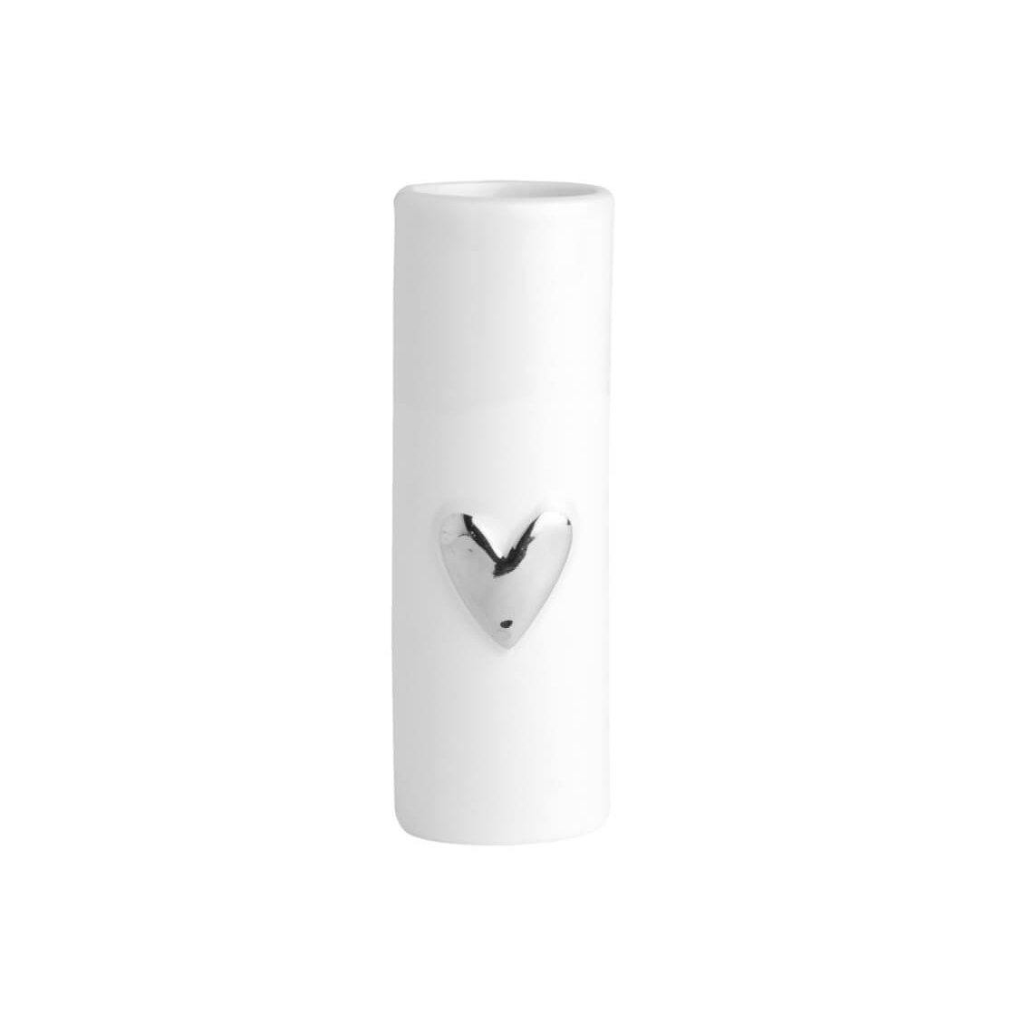Mini vasetto in porcellana con decoro "Cuore silver" Rader 