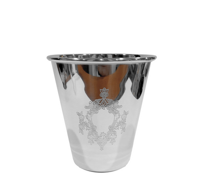 Bicchiere Sheffield stile inglese con stemma inciso