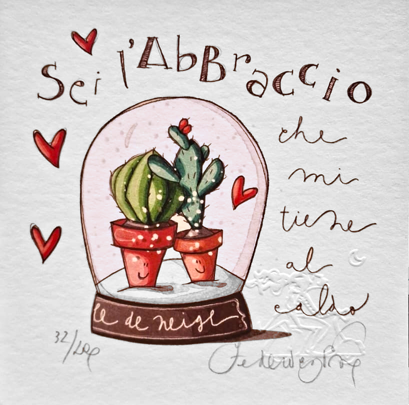 Grafica di Federica Porro: "Sei l'abbraccio che mi tiene al caldo"