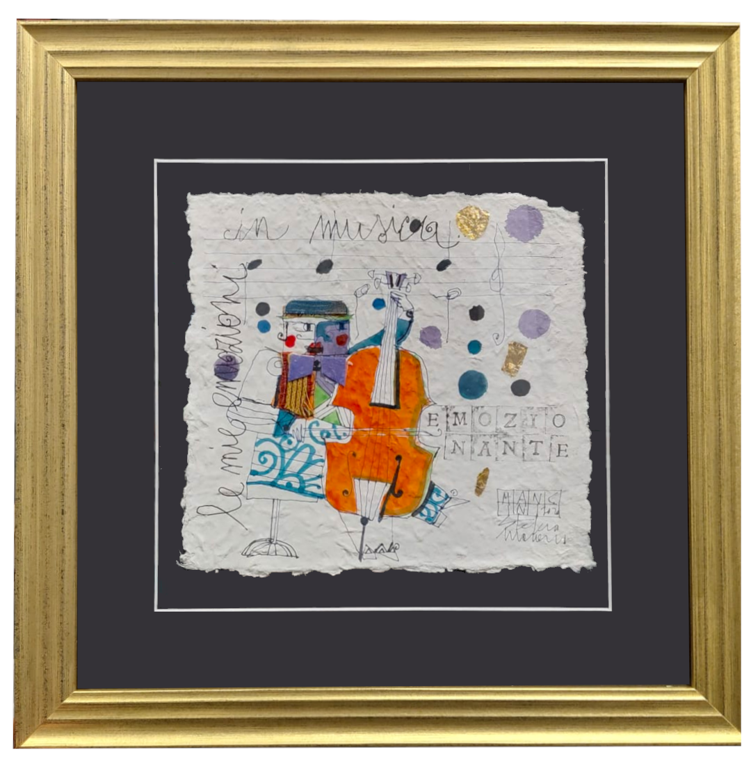 Grafica incorniciata su carta di Gelso di Stefano Mancini: "Le mie emozioni in musica"