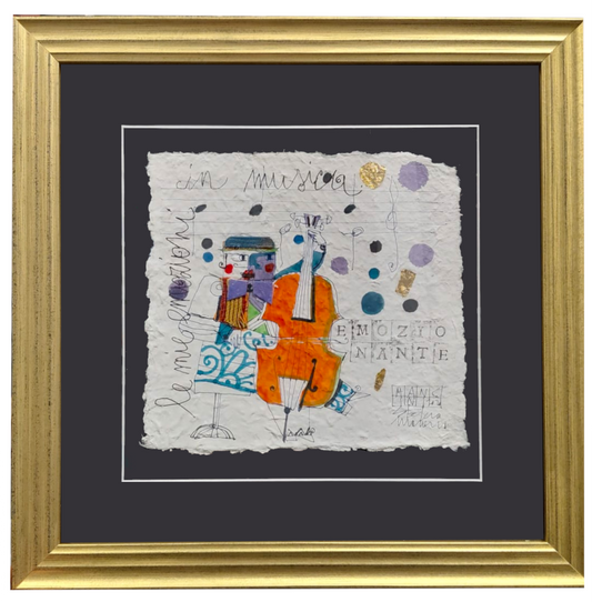 Grafica incorniciata su carta di Gelso di Stefano Mancini: "Le mie emozioni in musica"